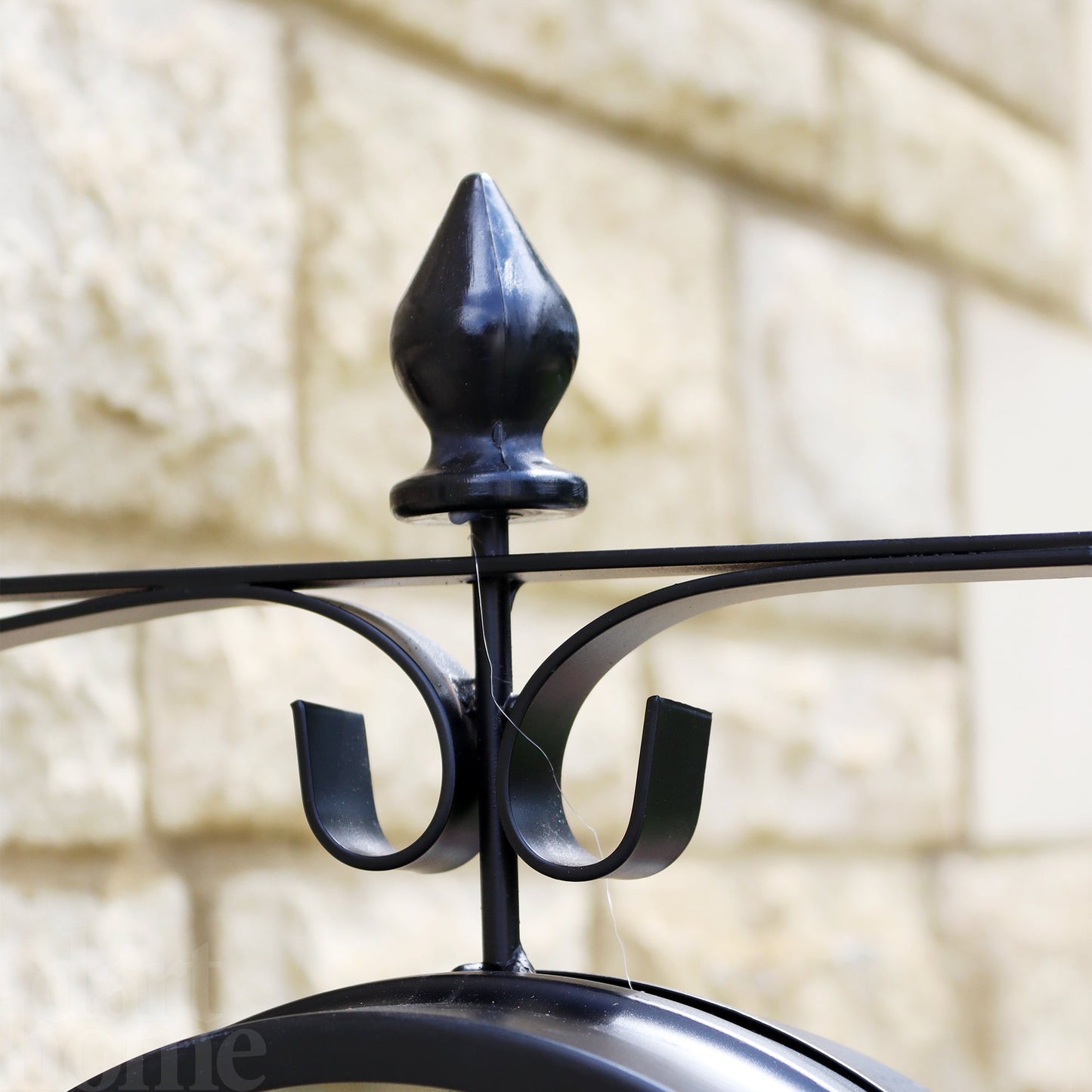 Double-Sided Black Outdoor Clock with Grand Central Design
