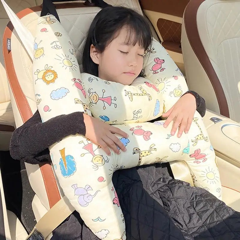 Children's Travel Pillow with Neck Support – Soft Cotton Blend, Fun Designs