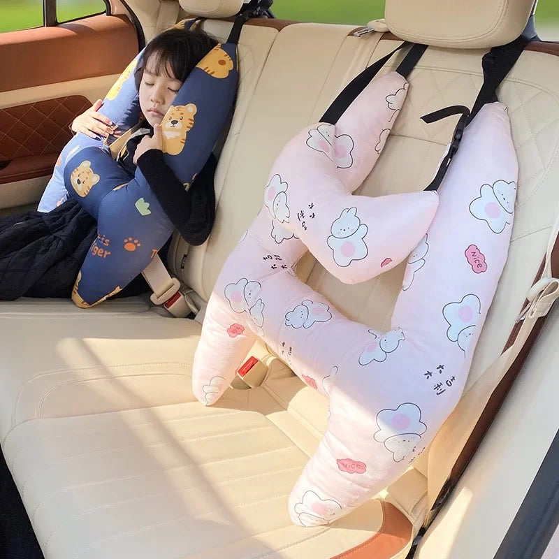 Children's Travel Pillow with Neck Support – Soft Cotton Blend, Fun Designs