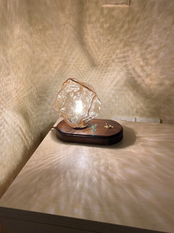 Cordless Wood Table Lamp with Motion Sensor