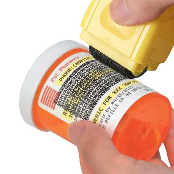 Identity Protection Privacy Roller Stamp with Refillable Ink