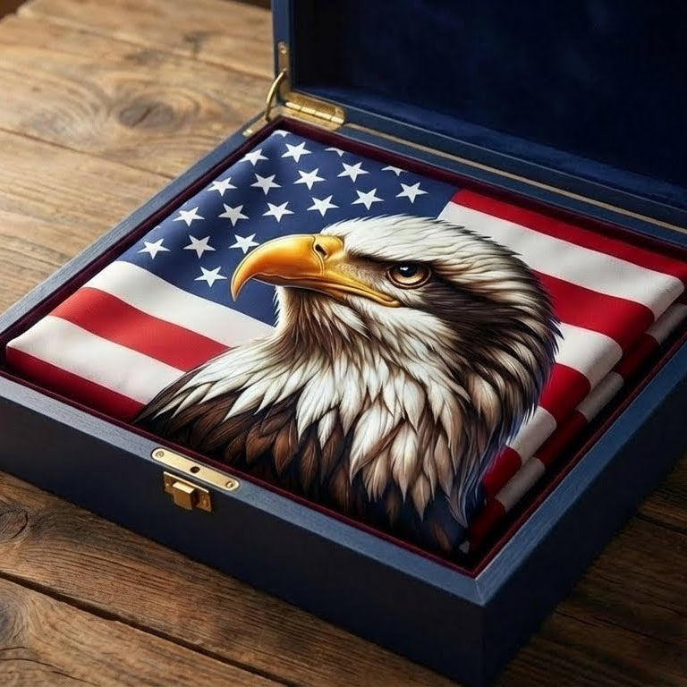 Patriotic Eagle Canvas Grommet Flag - Double-Sided, 3 Sizes Available