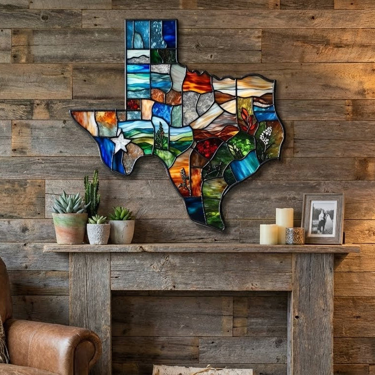 Texas Metal Map Wall Sign - Customizable Decor