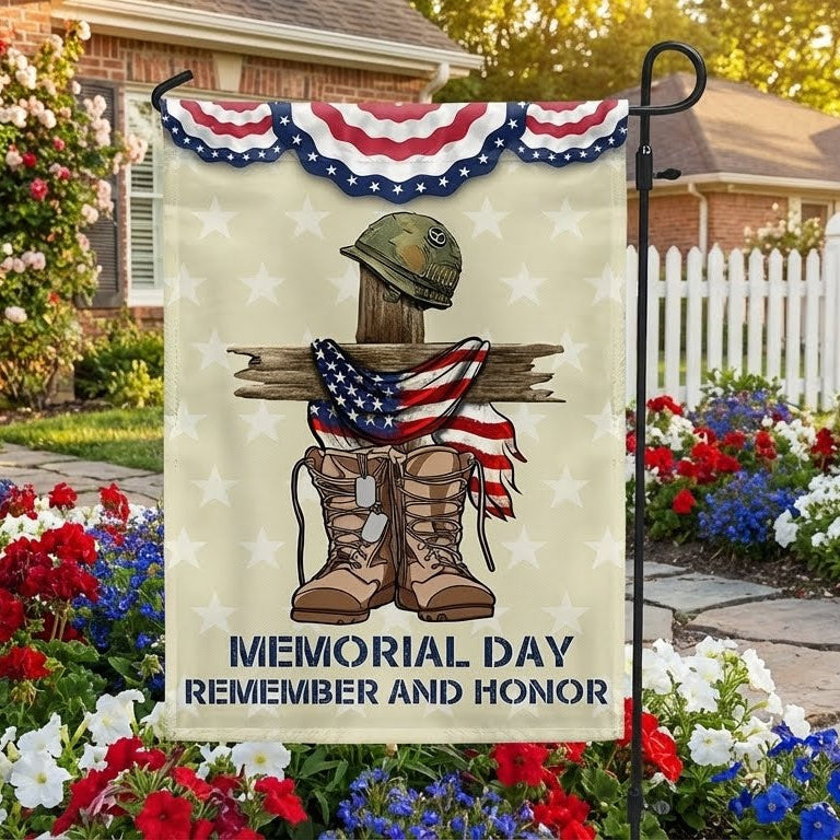 Double-Sided Memorial Day Flag - Remember and Honor Design