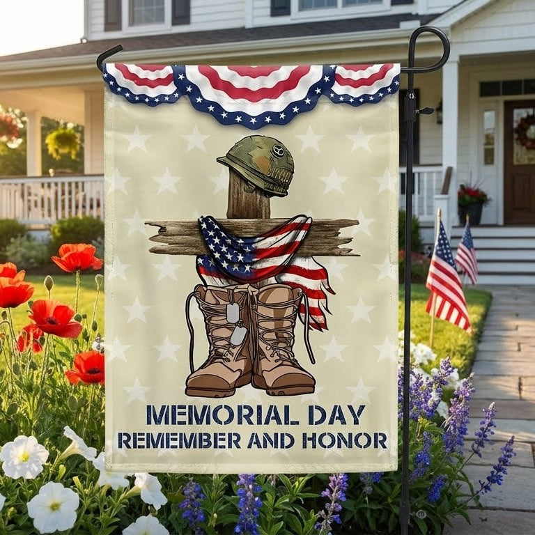 Double-Sided Memorial Day Flag - Remember and Honor Design