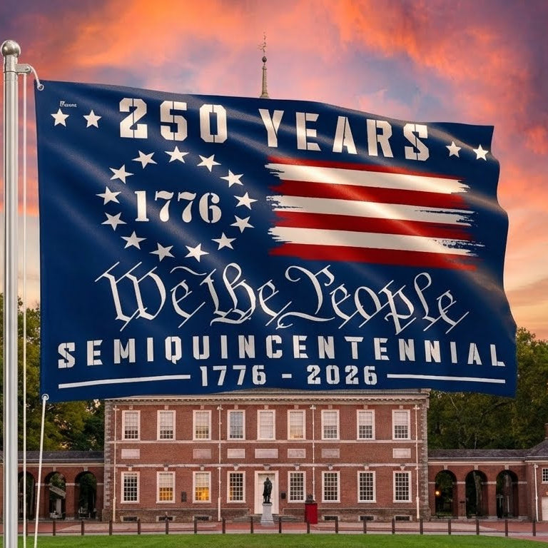 Canvas American Grommet Flag - We The People 250th Anniversary