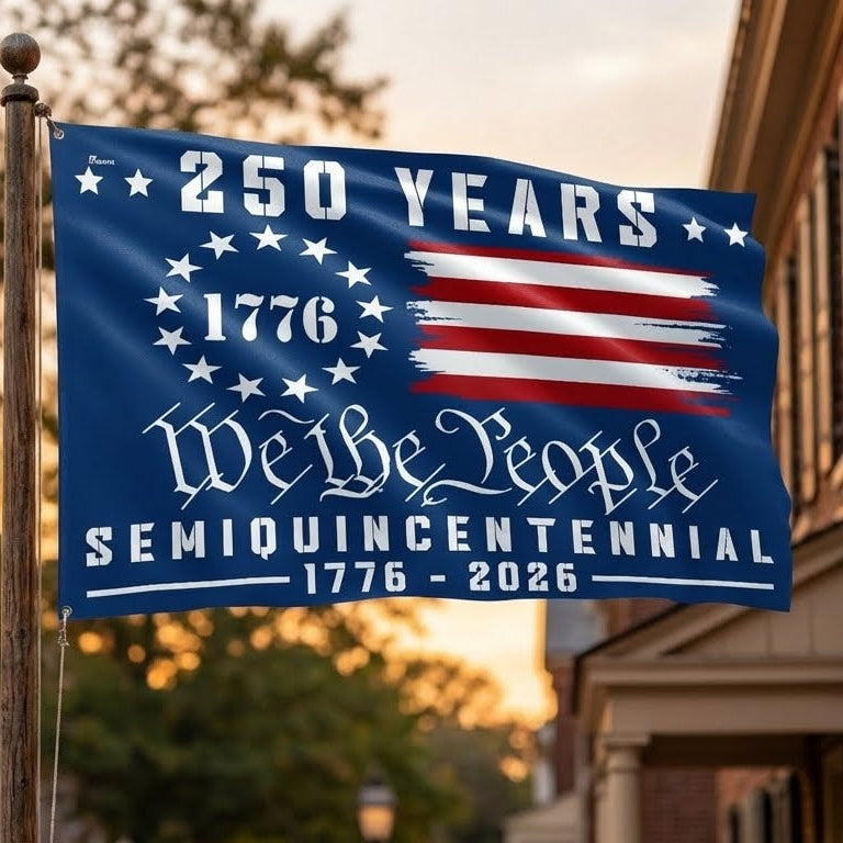 Canvas American Grommet Flag - We The People 250th Anniversary