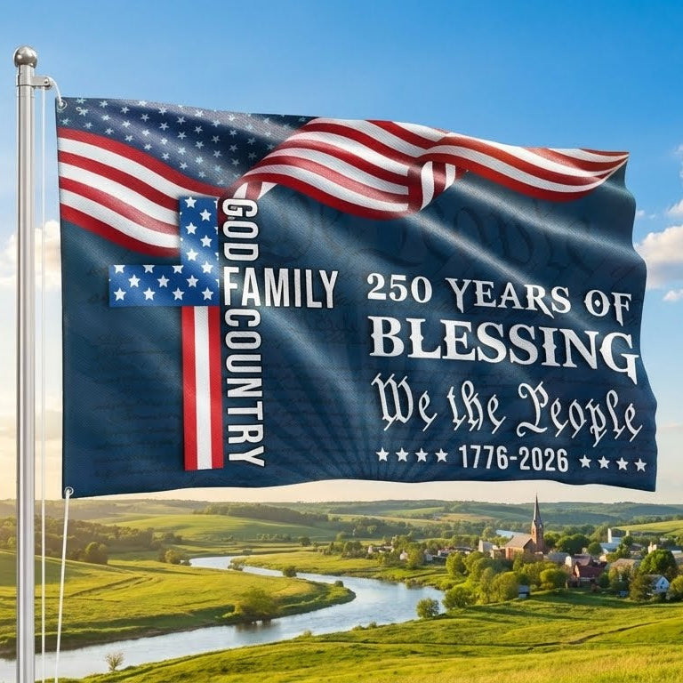American Grommet Flag 250th Anniversary Canvas 3x5 ft