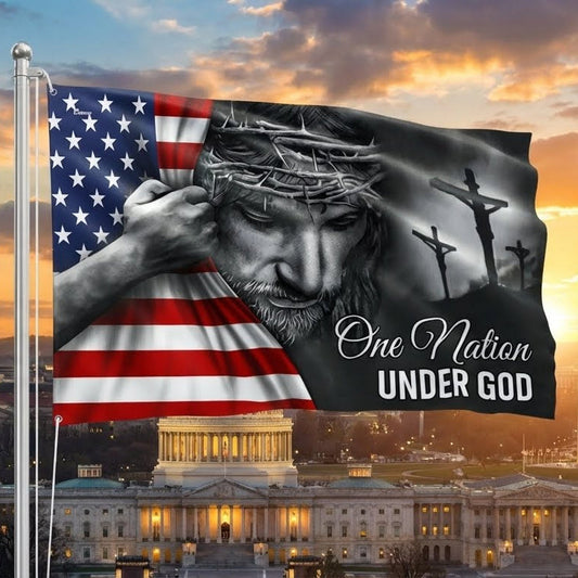 One Nation Under God Canvas Grommet Flag