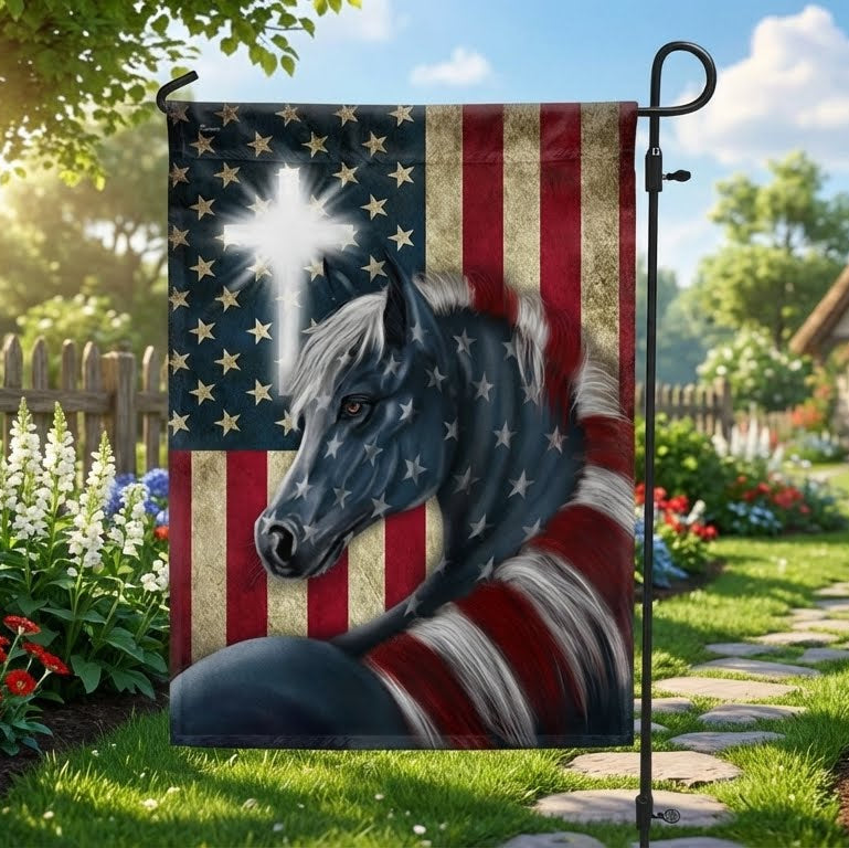 Double-Sided Canvas American Flag Garden and House Flag