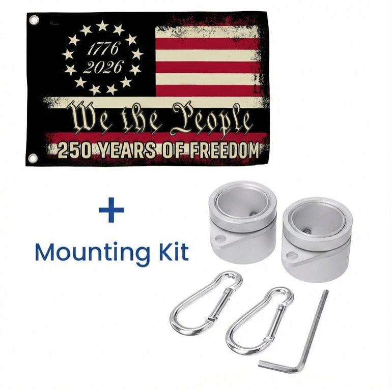 We the People 250 Grommet Flag - Double-Sided Canvas, Patriotic Design