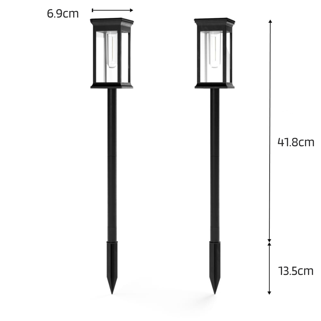 EcoShine Solar Path Lights - Weatherproof Garden Lamps (2 Pack)