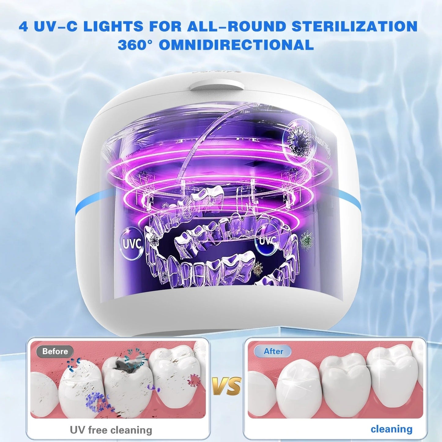 Ultrasonic Tooth Cleaner with UV-C Sterilization