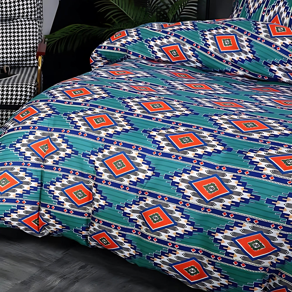 Boho Tribal Print Duvet Cover Set in Cotton-Microfiber