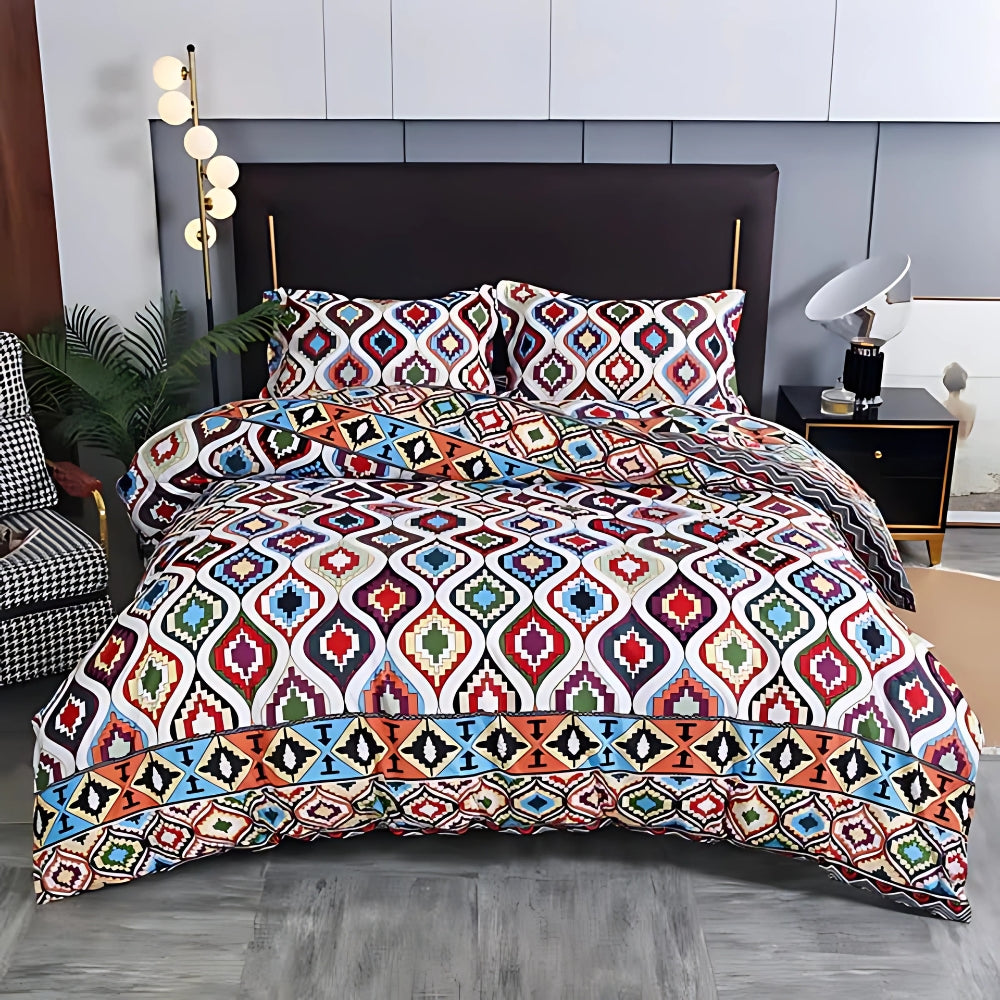 Boho Tribal Print Duvet Cover Set with Pillowcases