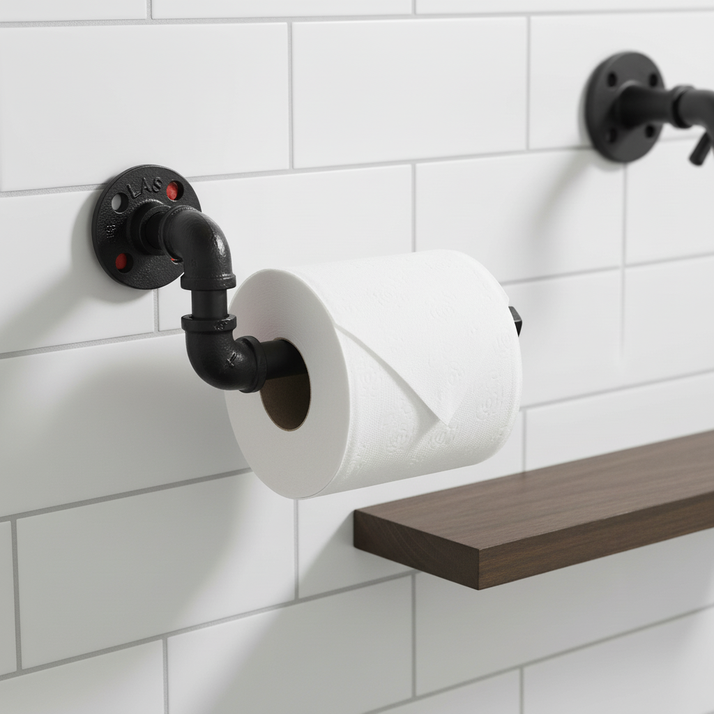 Industrial Cast Iron Toilet Paper Holder