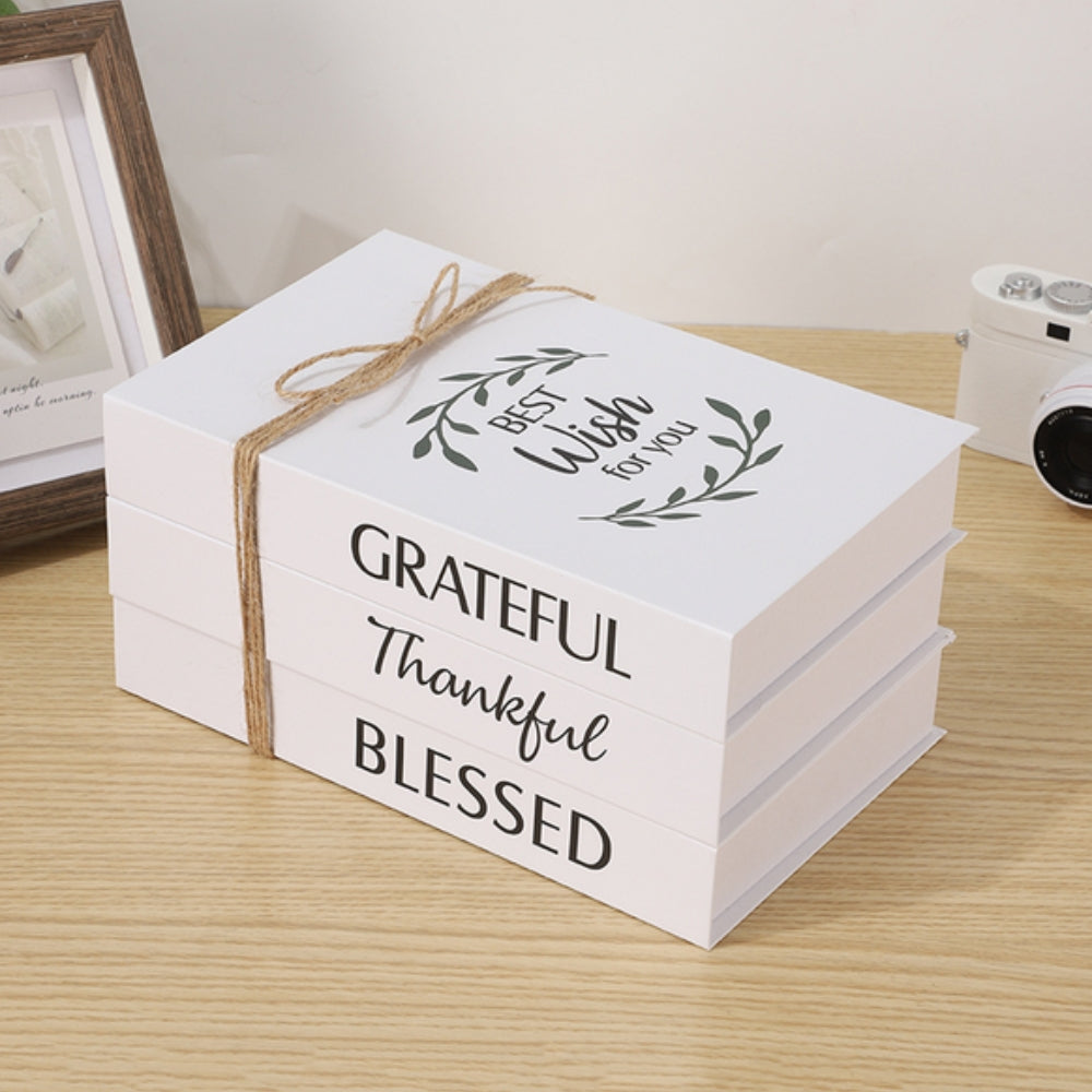 Rustic Faux Book Stack with Uplifting Quotes