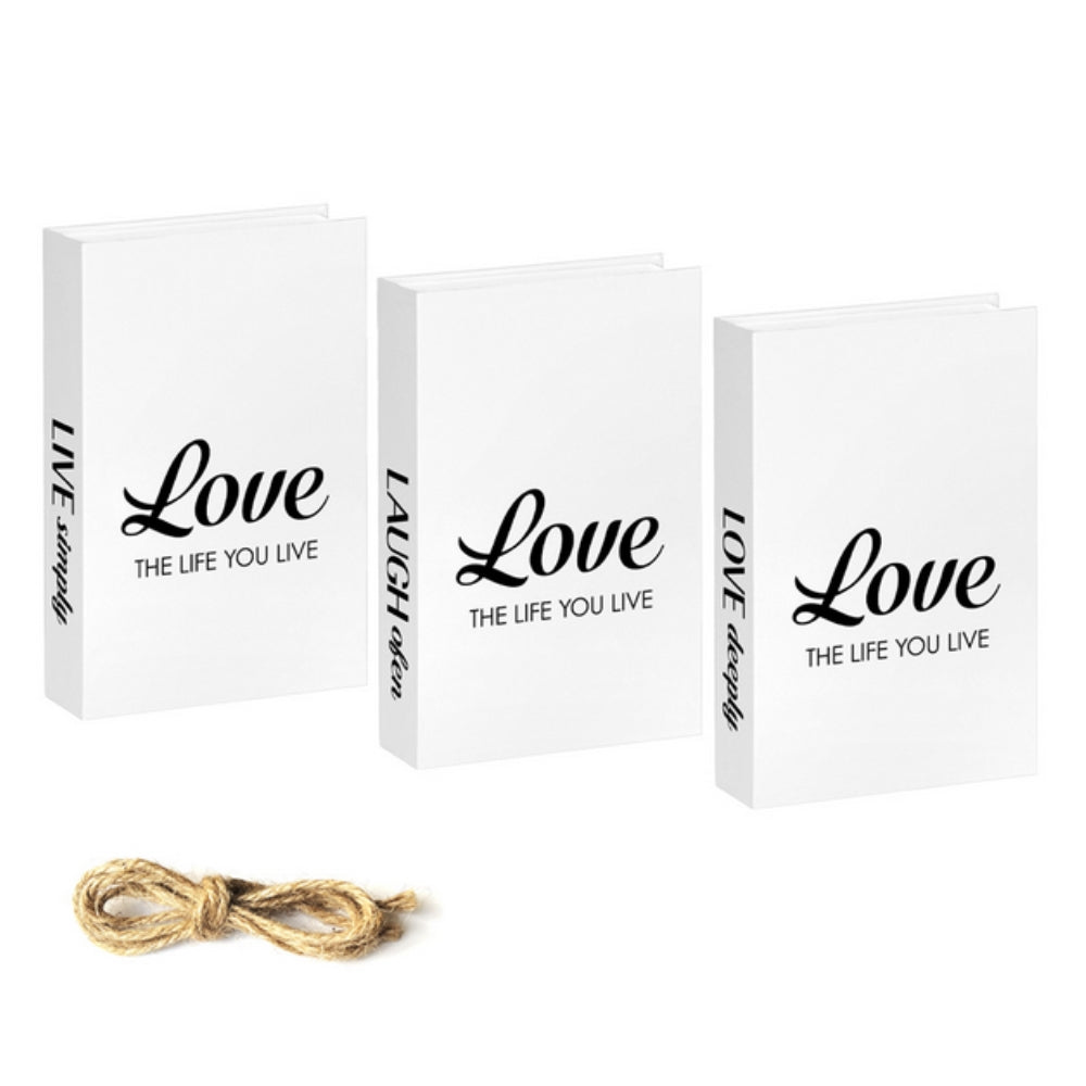 Rustic Faux Book Stack with Uplifting Quotes