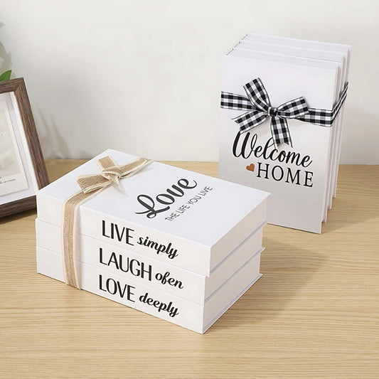 Rustic Faux Book Stack with Uplifting Quotes
