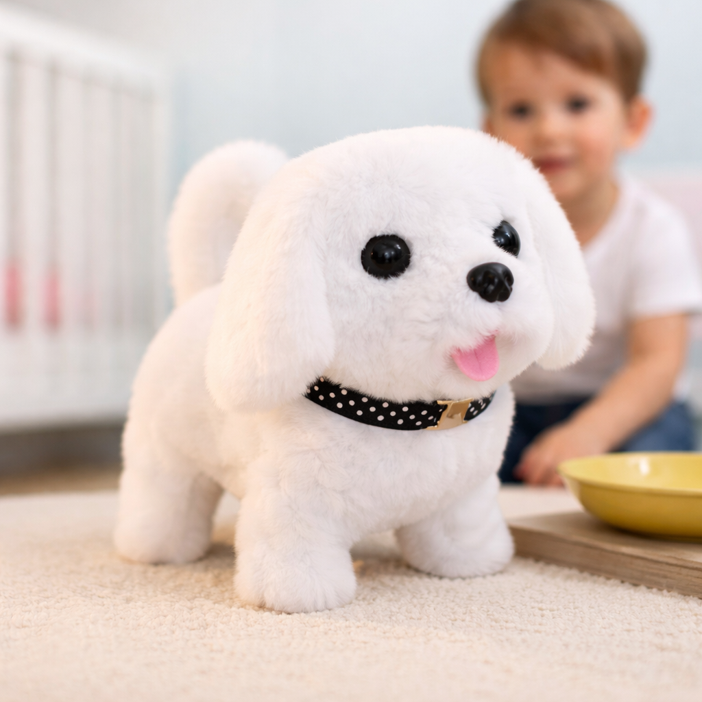 Interactive Plush Robot Puppy Toy with Realistic Walking and Barking