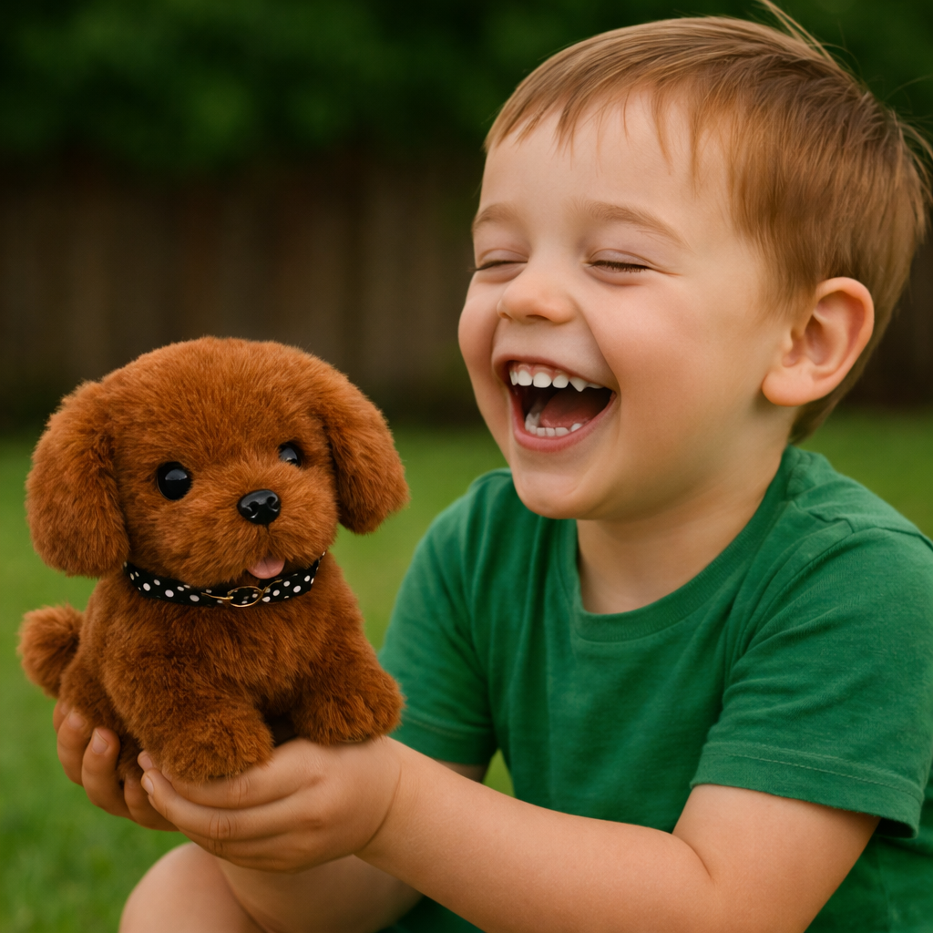 Interactive Robot Puppy Toy with Walking, Barking, and Tail Wagging