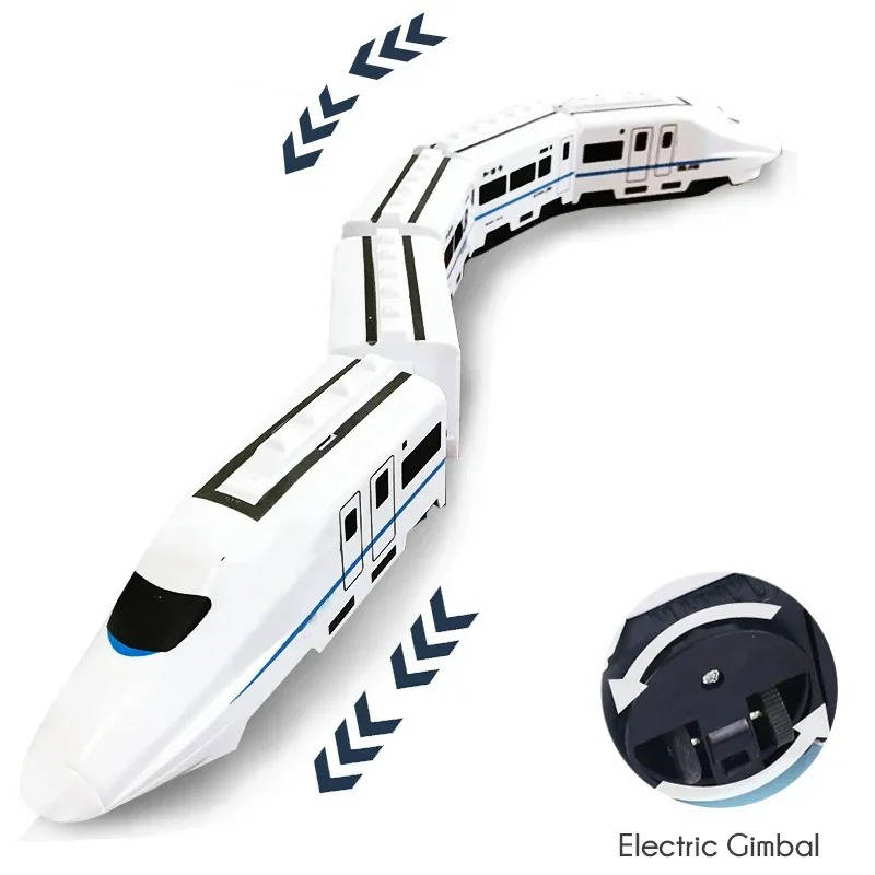 Interactive 4-Car Train Toy Set with Spinning Action, Flashing Lights, and Realistic Sounds for Toddlers
