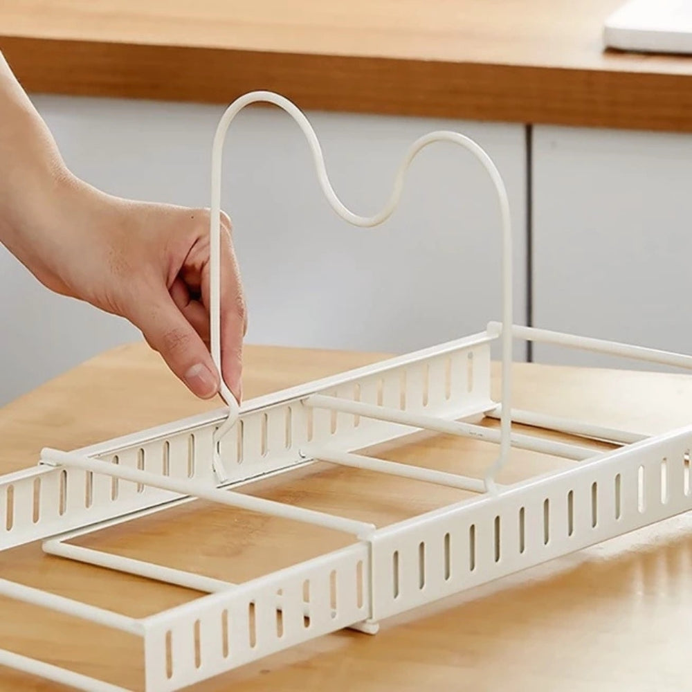Adjustable Iron Pot Lid and Utensils Storage Rack