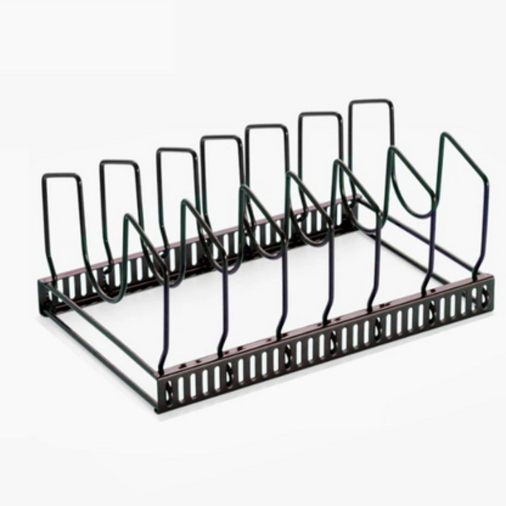 Adjustable Iron Pot Lid and Utensils Storage Rack