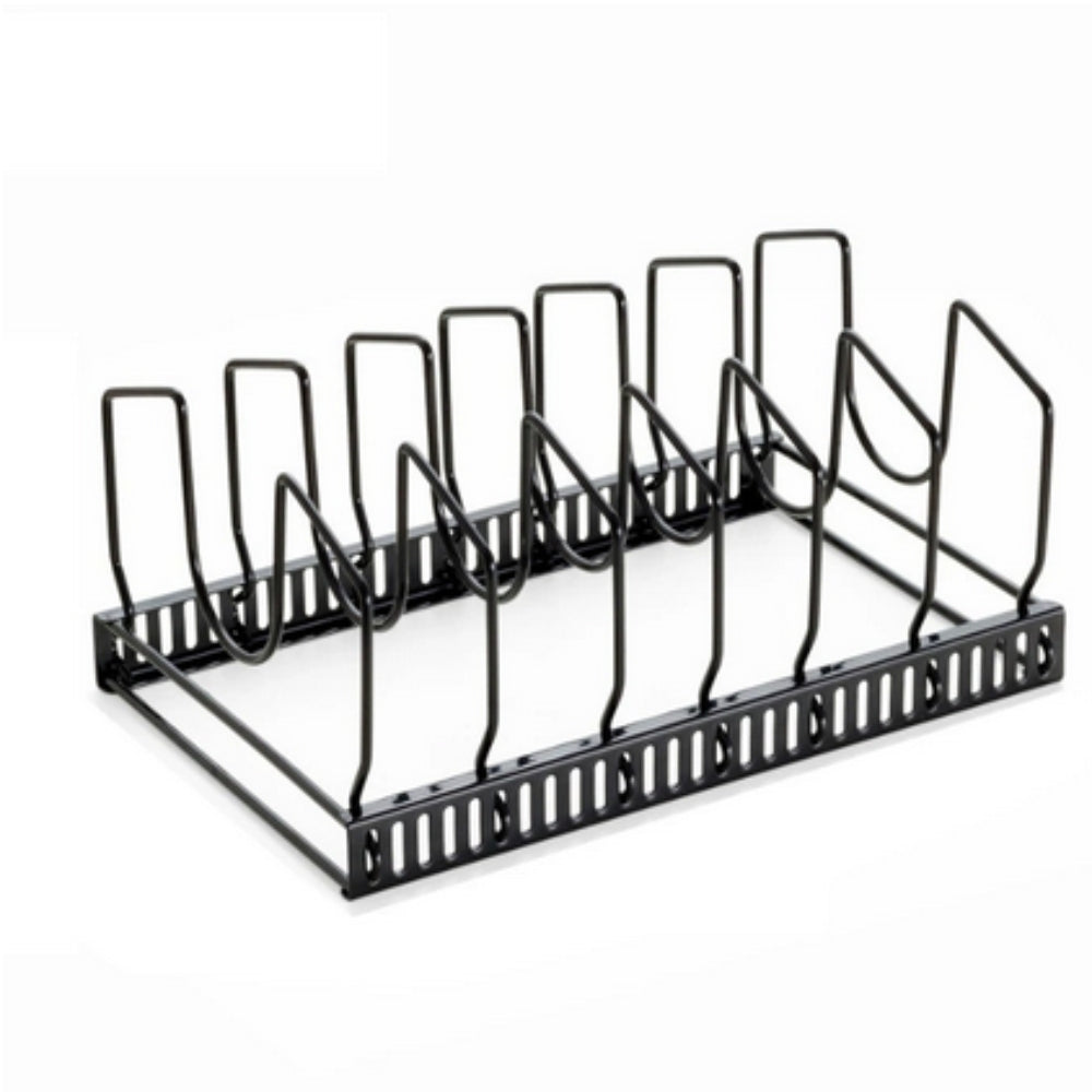 Adjustable Iron Pot Lid and Utensils Storage Rack