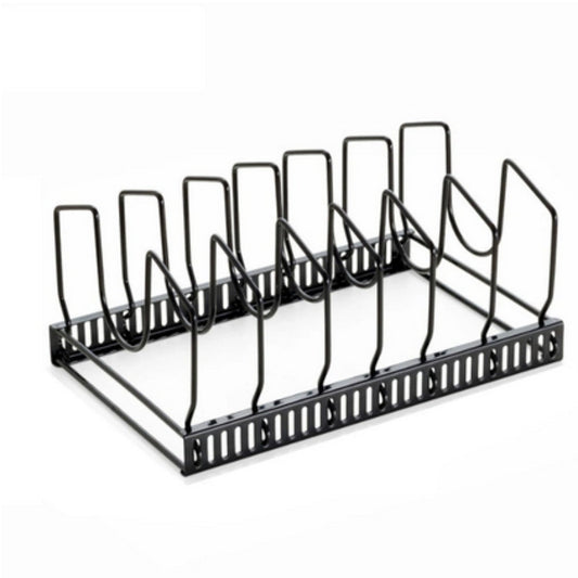 Adjustable Iron Pot Lid and Utensils Storage Rack