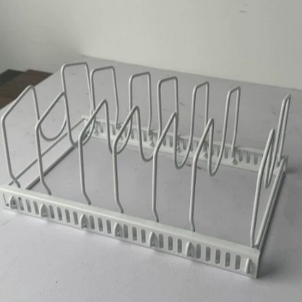 Adjustable Iron Pot Lid and Utensils Storage Rack