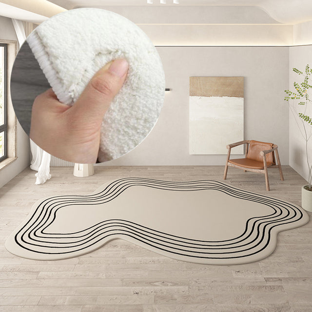 Irregular Round Textured Area Rug