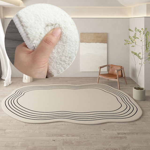 Irregular Round Textured Area Rug