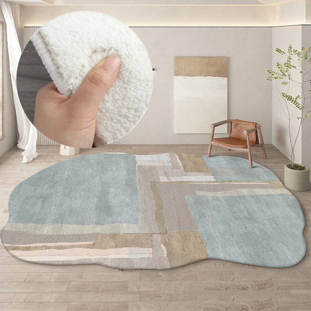 Irregular Round Textured Area Rug