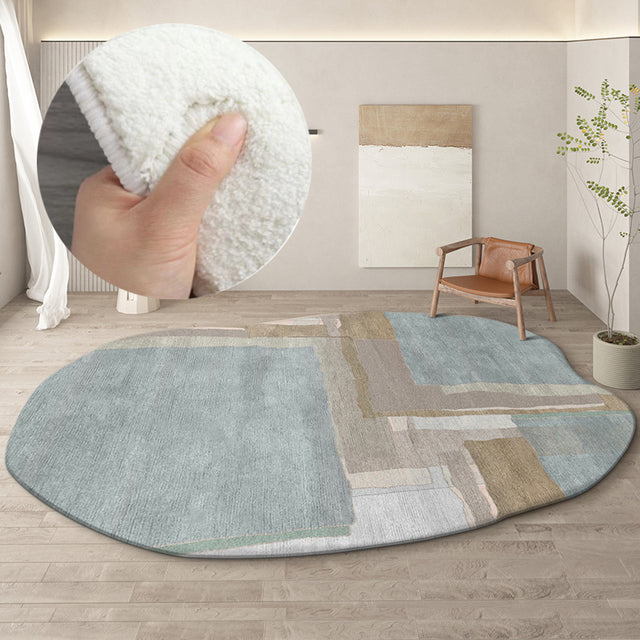 Irregular Round Textured Area Rug