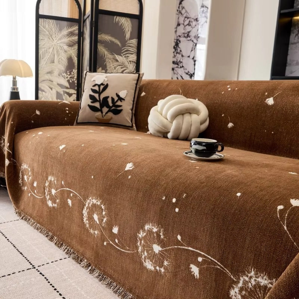 Japandi Dandelion Puff Microfiber Sofa Cover