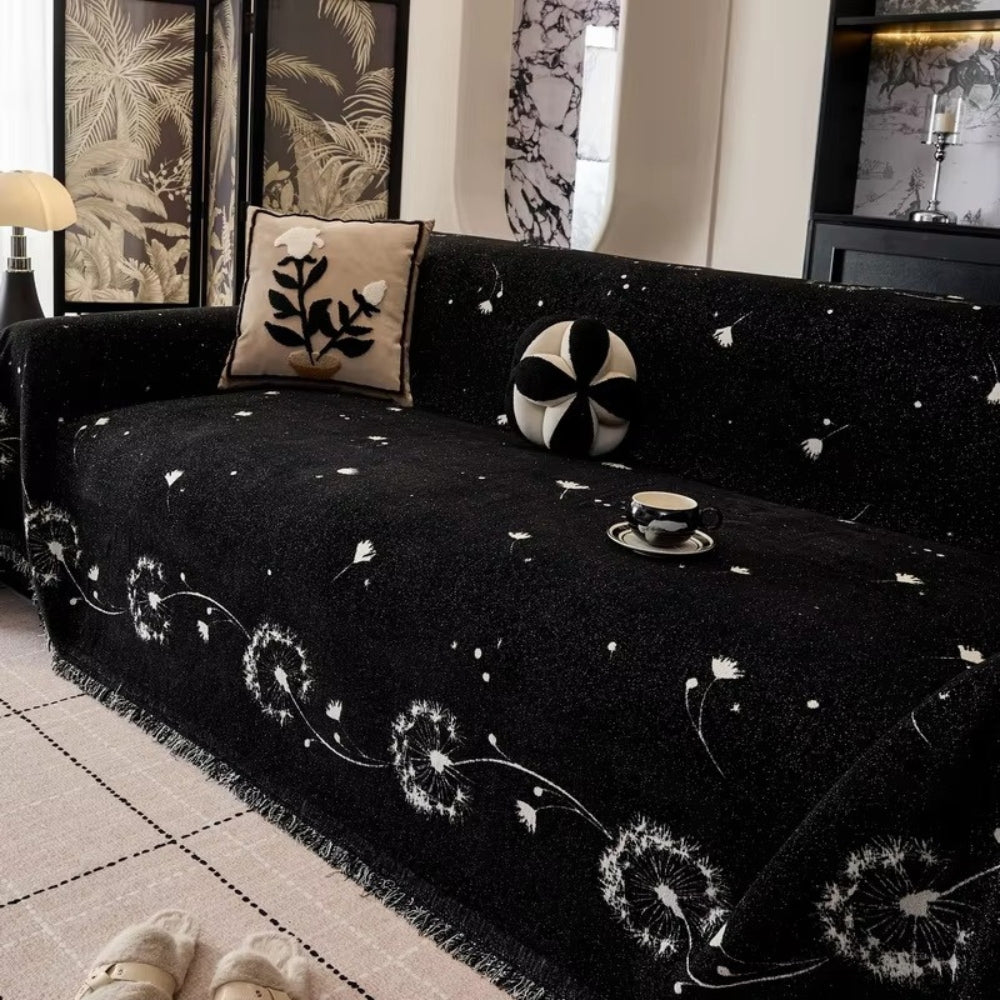 Japandi Dandelion Puff Microfiber Sofa Cover