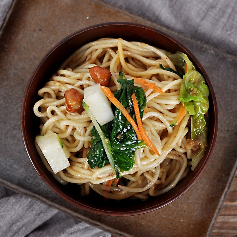 Japanese Ceramic Ramen Bowl with Utensil Set