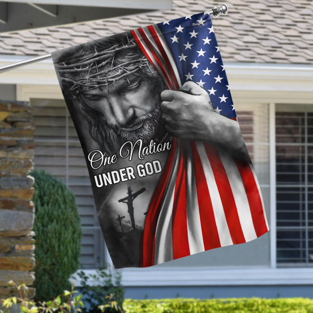 One Nation Under God Jesus Flag - Patriotic Outdoor Decor