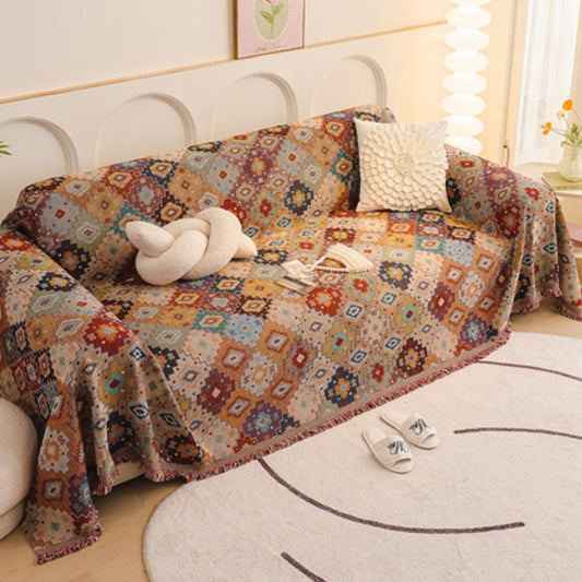 Vintage Mosaic Sofa Cover in Jewel Tones