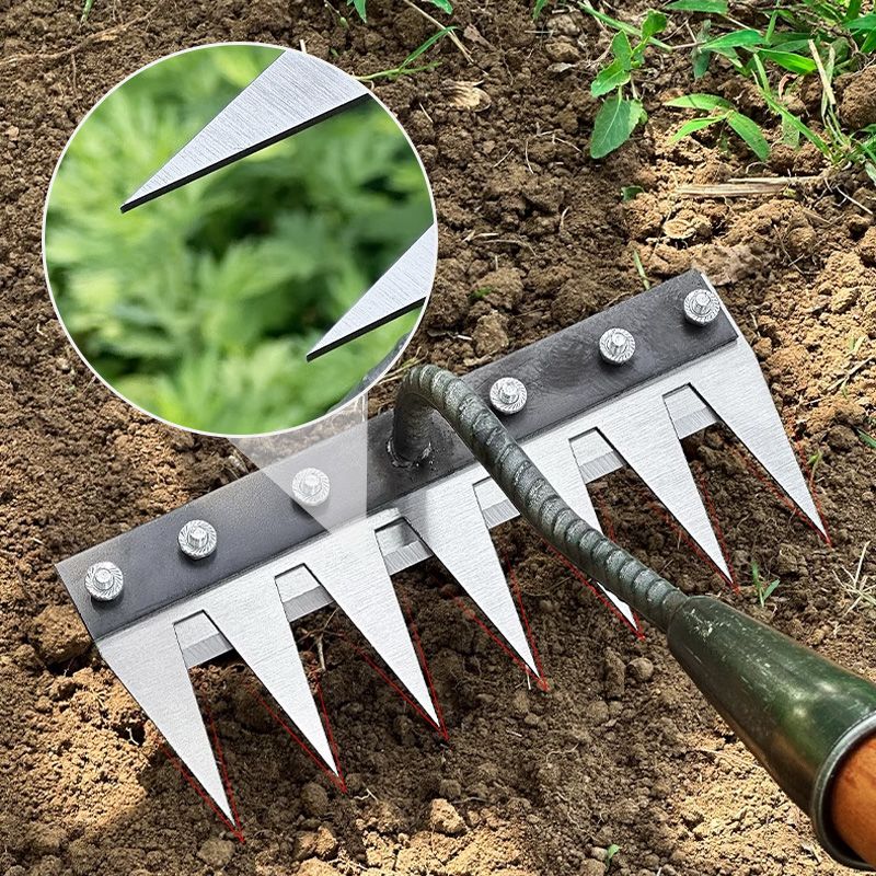 Versatile Carbon Steel Lawn Rake with Interchangeable Heads