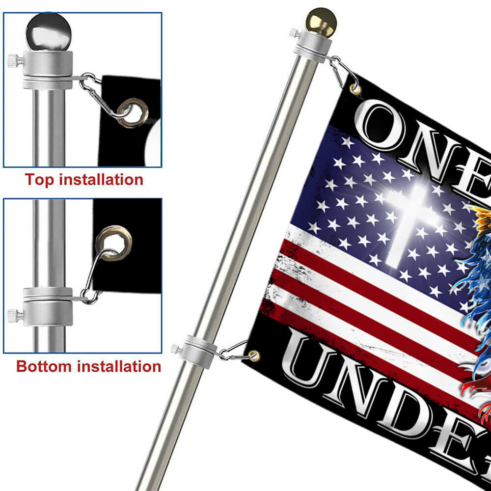 One Nation Under God Grommet Flag - Patriotic Christian Canvas Flag