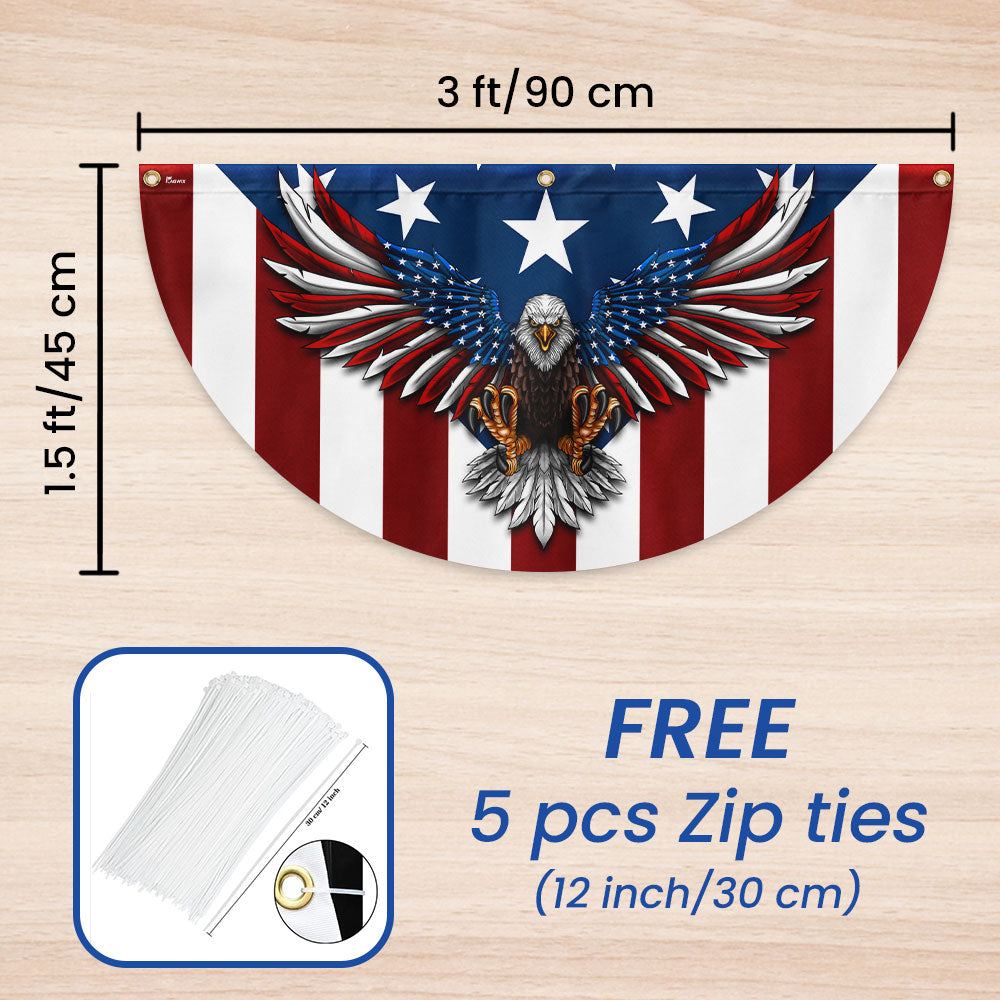 Patriotic Eagle Non-Pleated Fan Flag for Independence Day