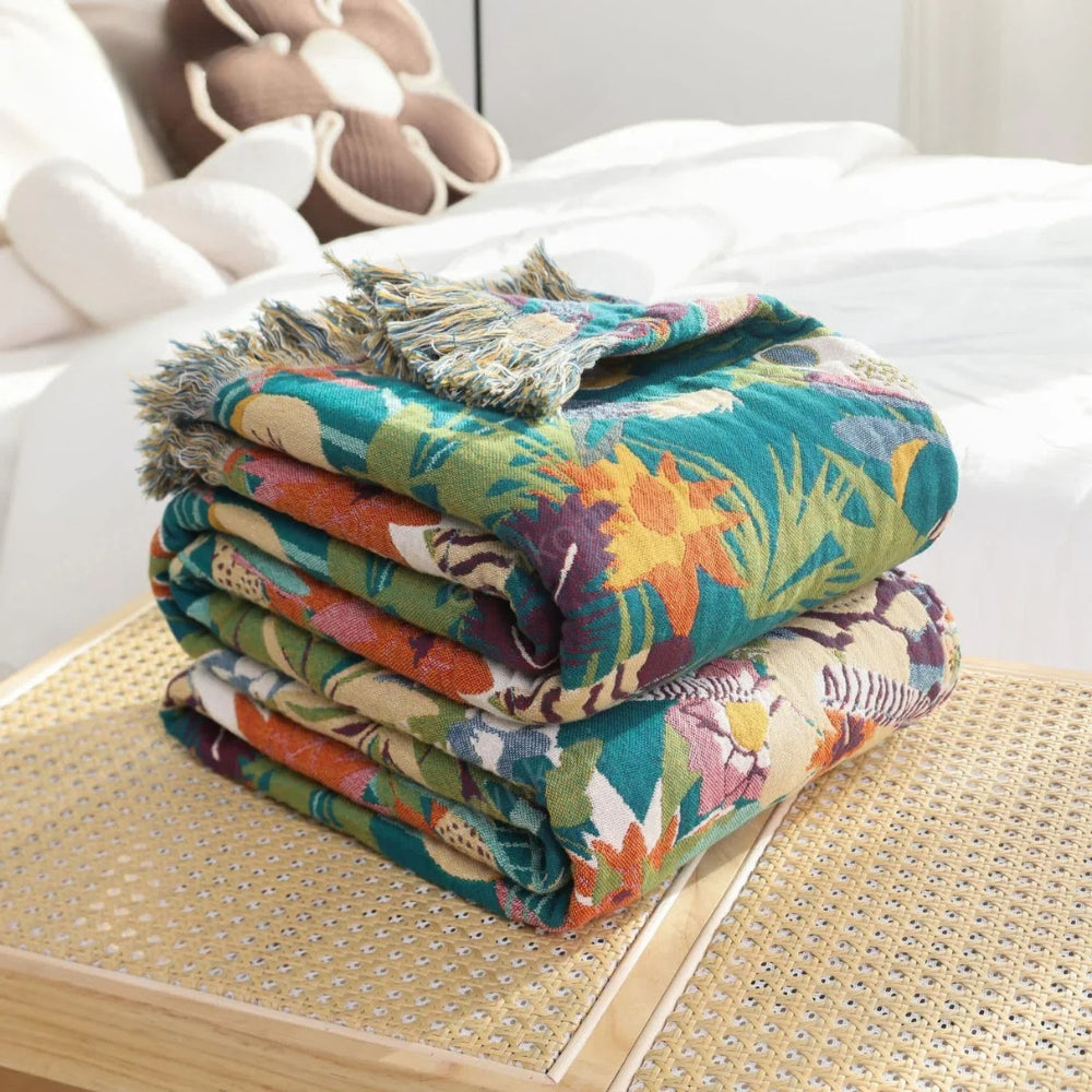 Jungle Adventure Kids Cotton Blanket - Safari Animal Design