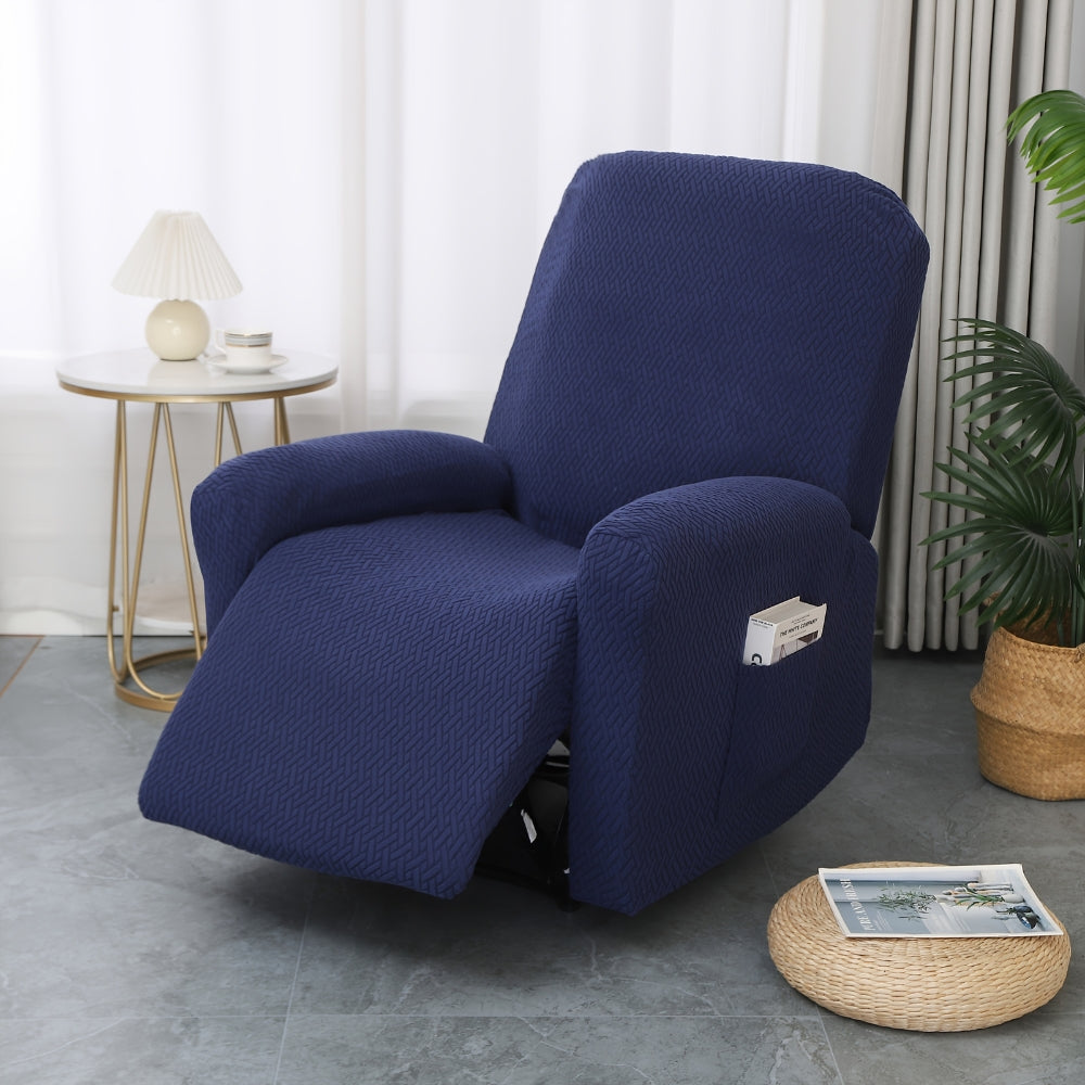 Fitted Microfiber Recliner Chair Cover with Side Pocket