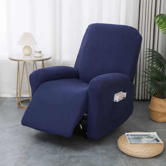Fitted Microfiber Recliner Chair Cover with Side Pocket