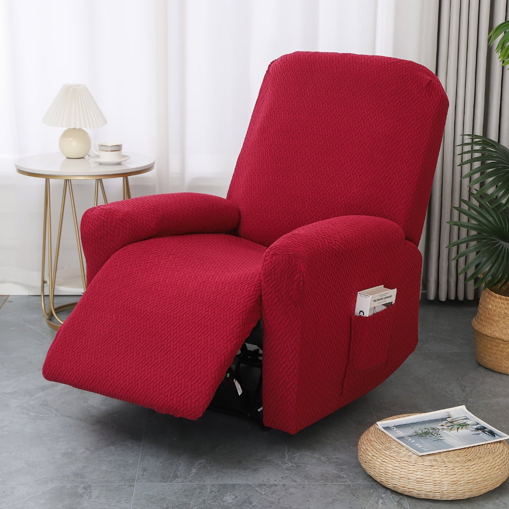 Fitted Microfiber Recliner Chair Cover with Side Pocket