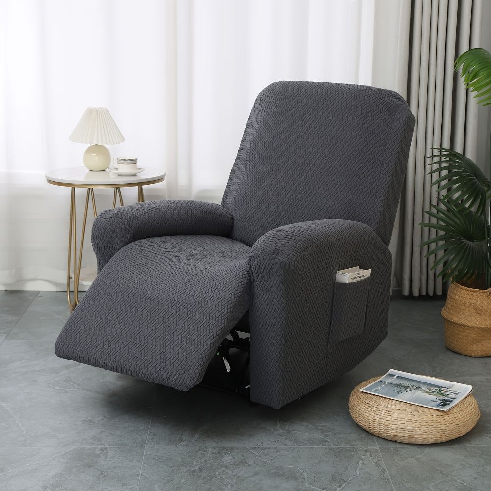 Fitted Microfiber Recliner Chair Cover with Side Pocket