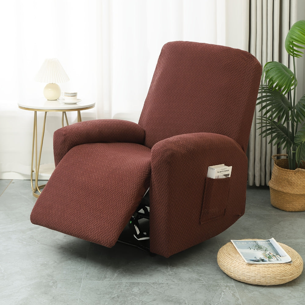 Fitted Microfiber Recliner Chair Cover with Side Pocket
