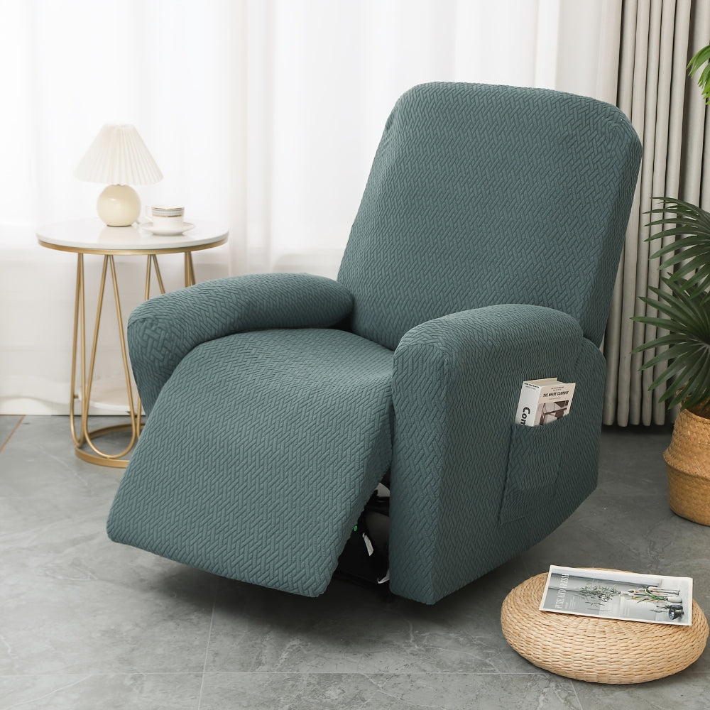Fitted Microfiber Recliner Chair Cover with Side Pocket